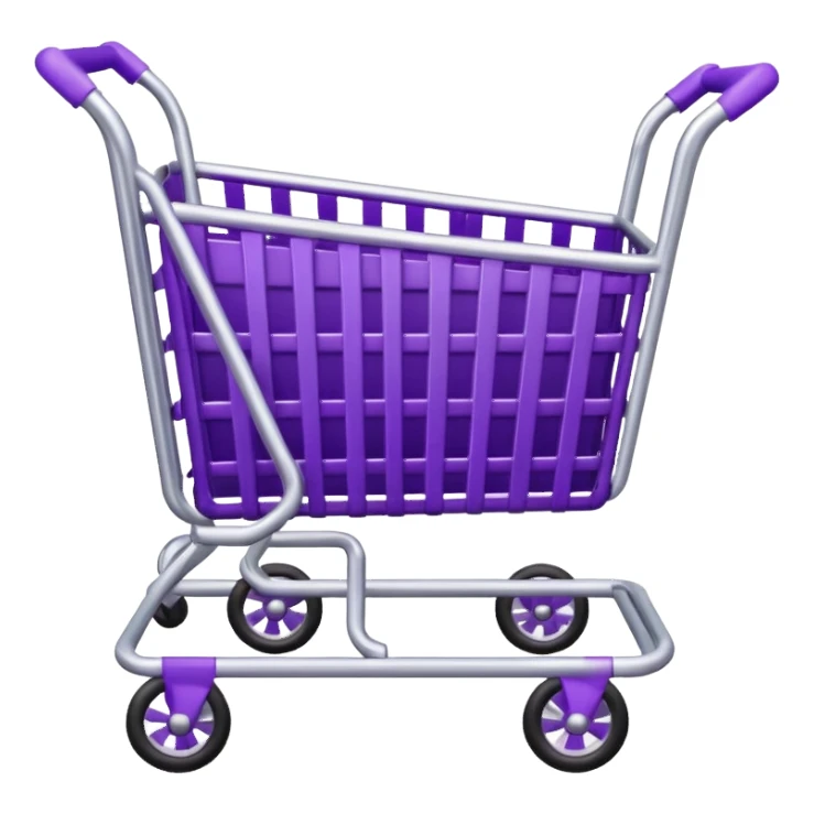 purple and silver shopping cart sticker