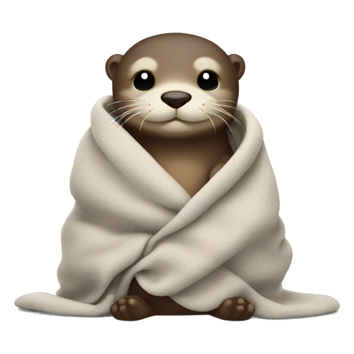 otter cozy in blanket sticker