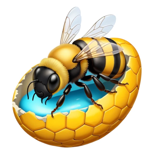 Easter egg with a bee hatching out of it sticker