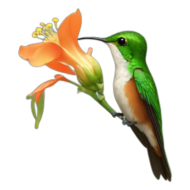 Colibris qui butine une fleur sticker
