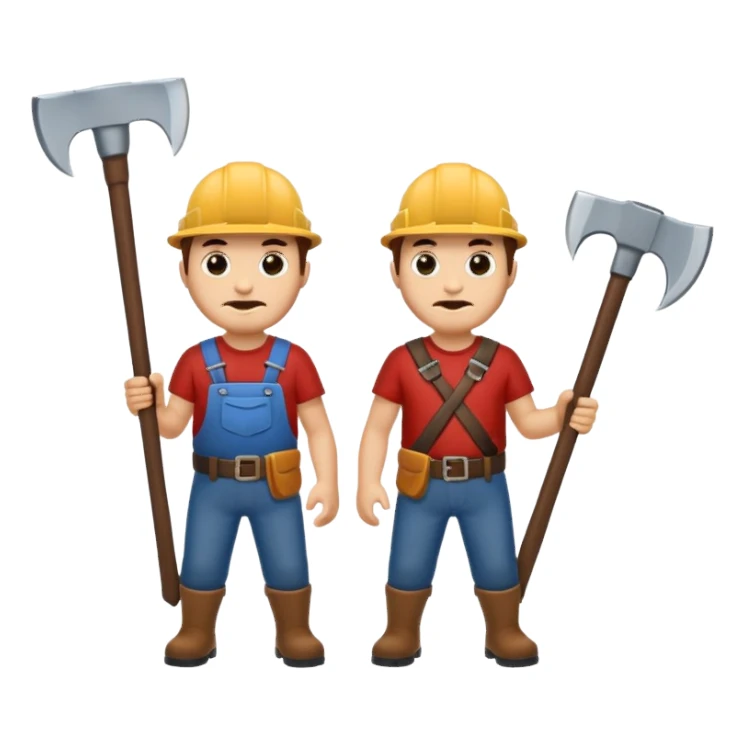 men with axes sticker