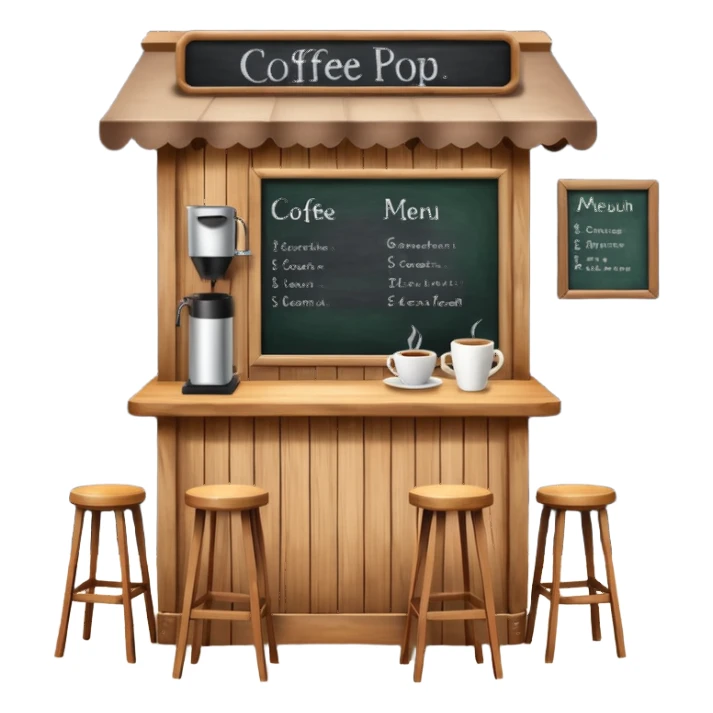 Coffee pop up stand booth front sticker
