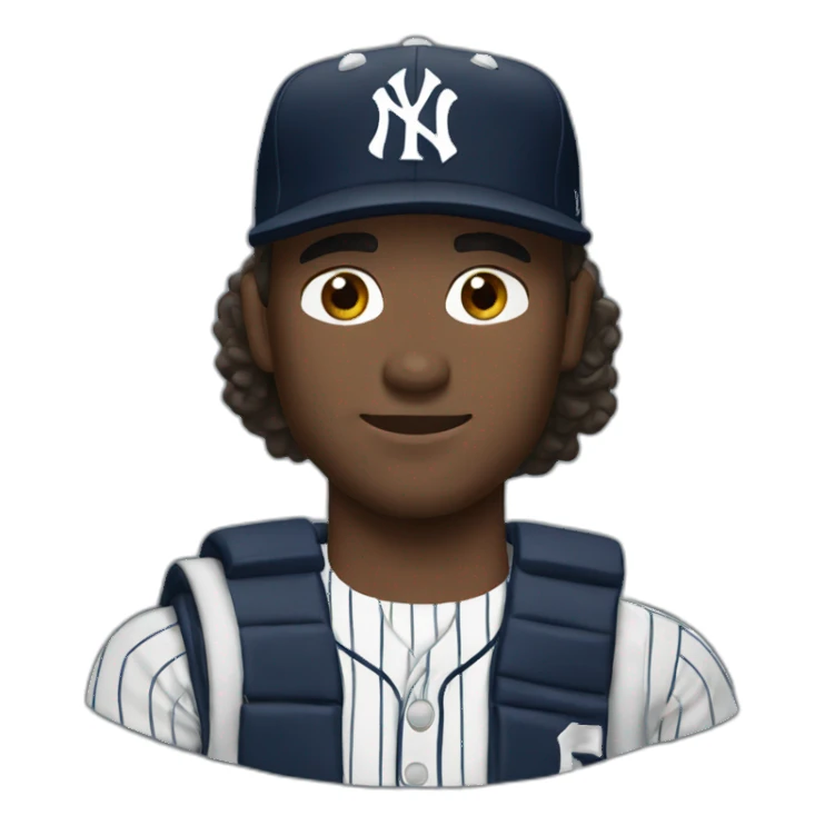 Yankees hat brown hair man sticker