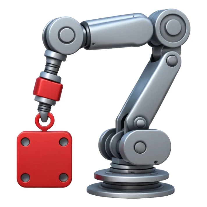 robot arm which is picking block sticker