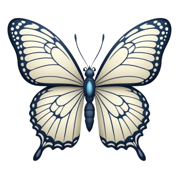 White outline butterfly emoji sticker