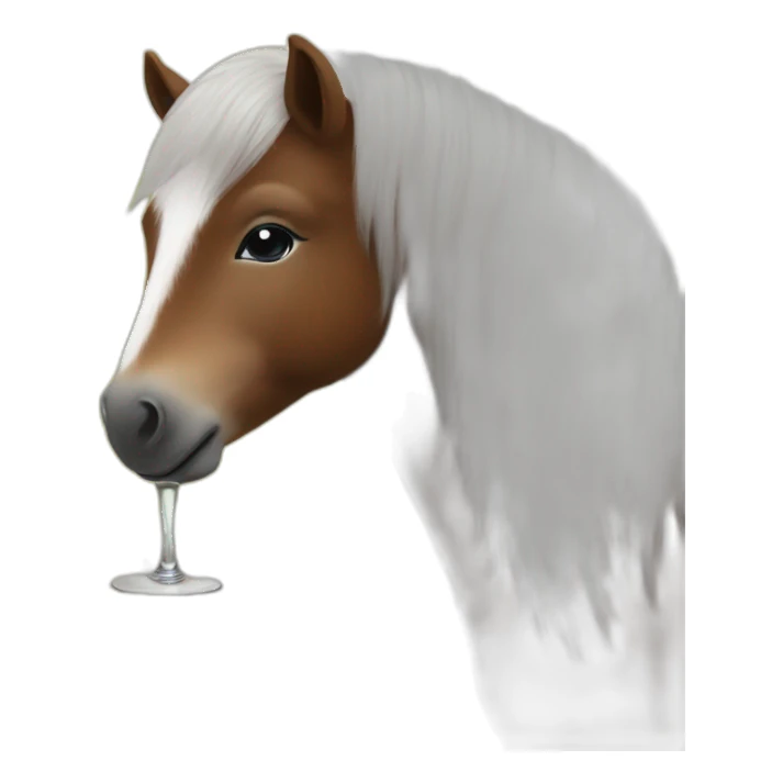 shetland pony drinking wine sticker