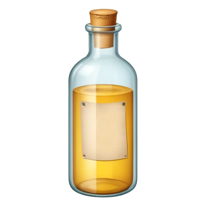 glass bottle with a paper message inside sticker