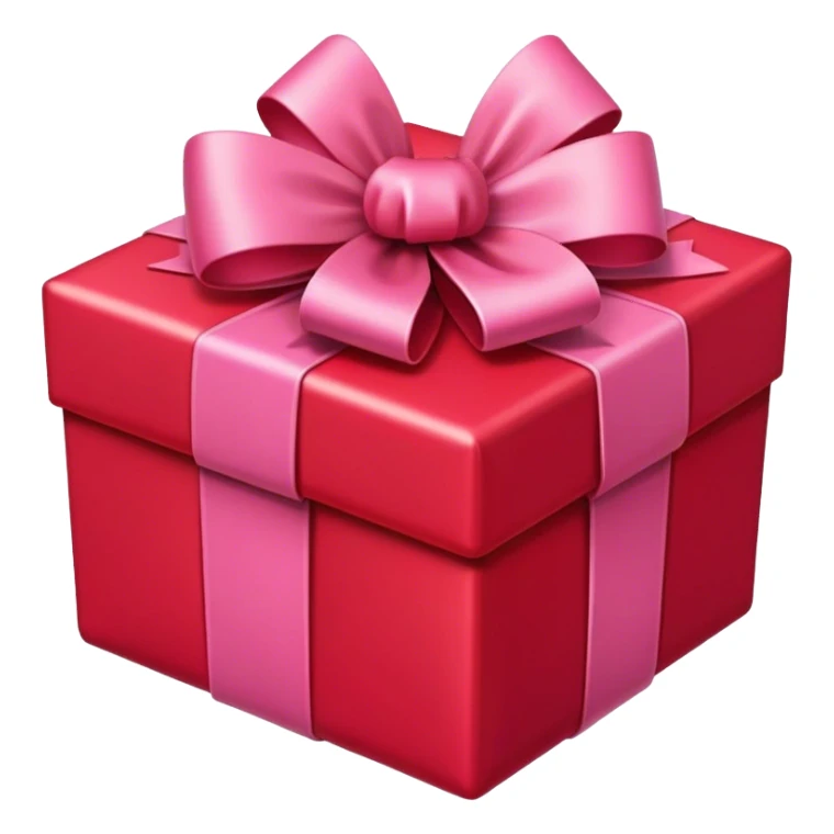 red gift with a pink bow sticker