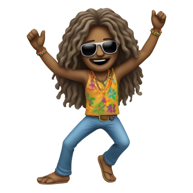 hippy dancing with sunglasses on sticker