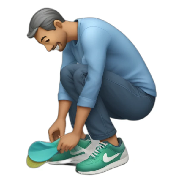 man putting insole in his shoe sticker