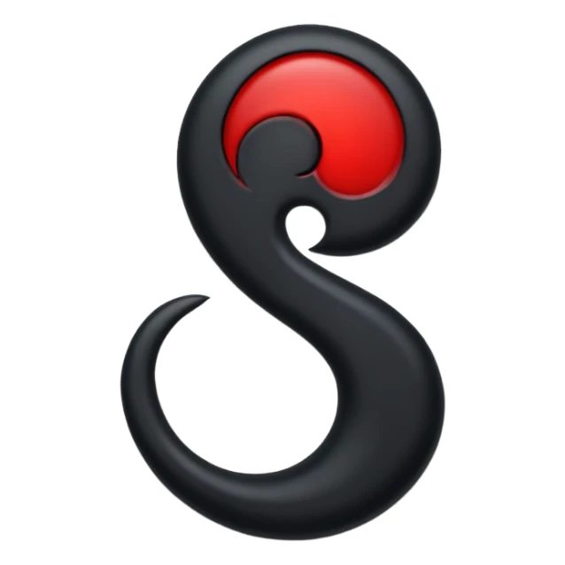 iOS sticker, dark mark, black shape, red dot, minimal sticker