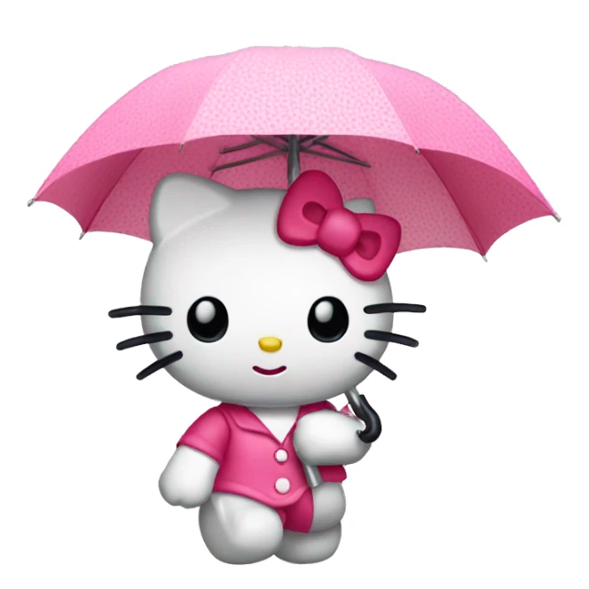 Hello kitty holding an umbrella sticker