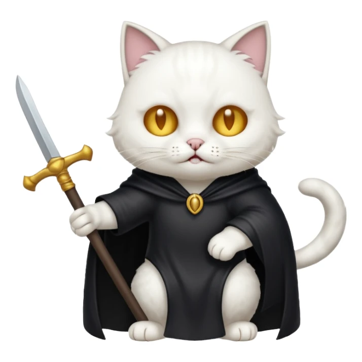 cat defeating grim reaper triumphantly sticker