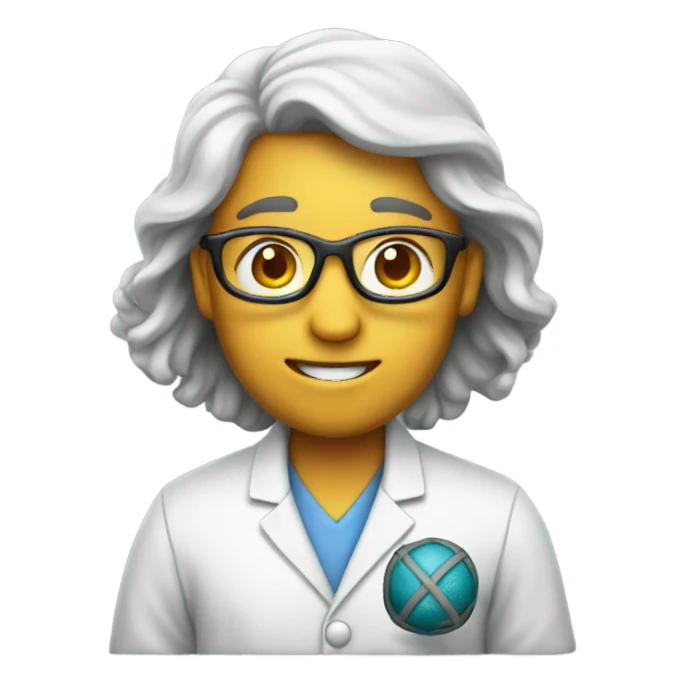 Scientists holding a softball sticker