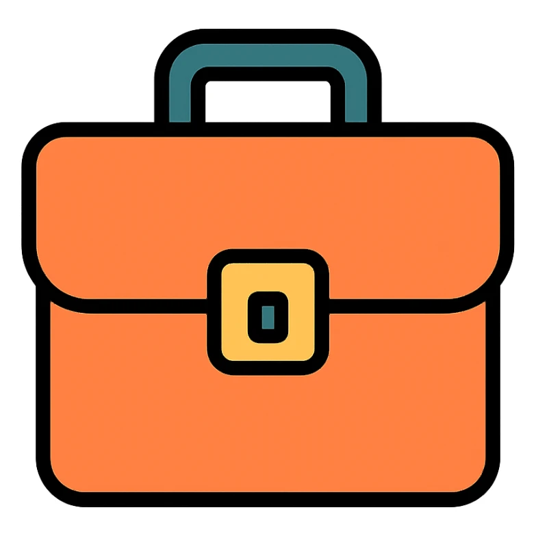 colored briefcase icon sticker