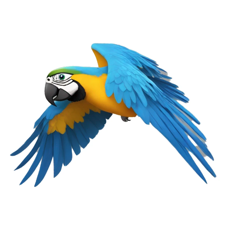 blue and yellow macaw flying  sticker