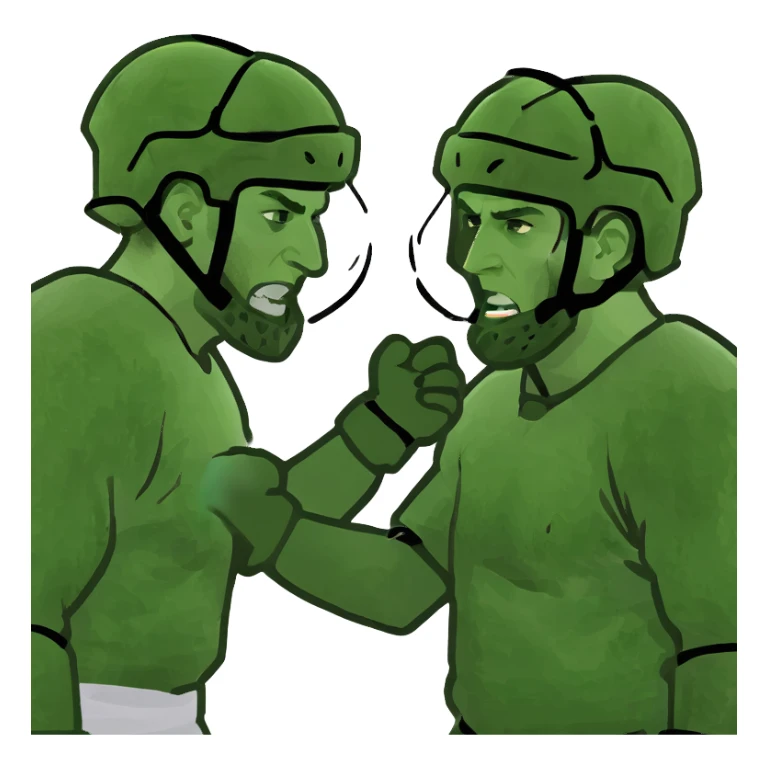 Hockey players fighting sticker