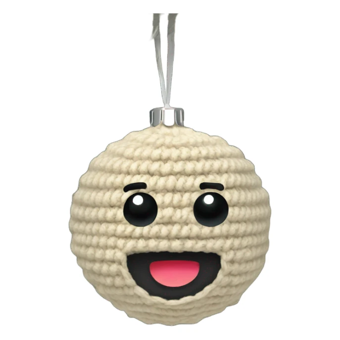 Beige crochet ornament sticker