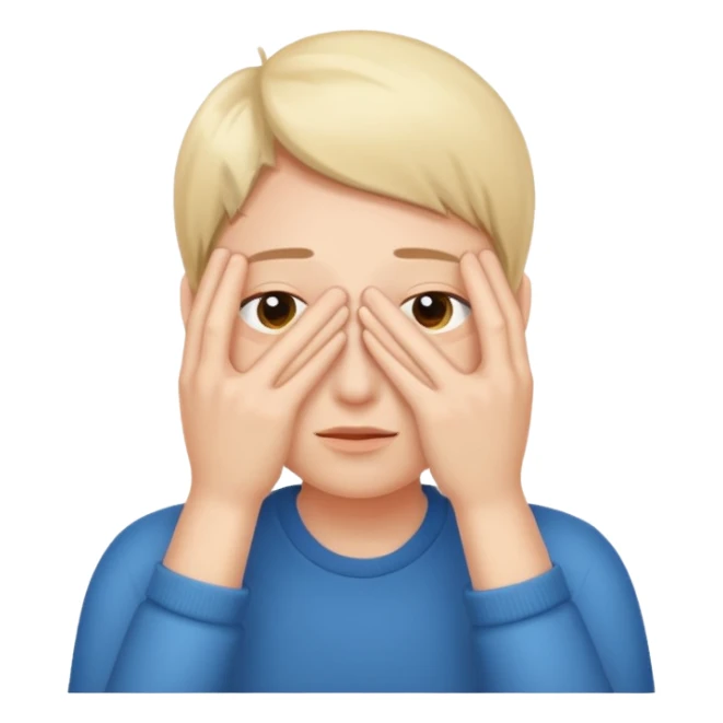 Hiding hands over eyes sticker