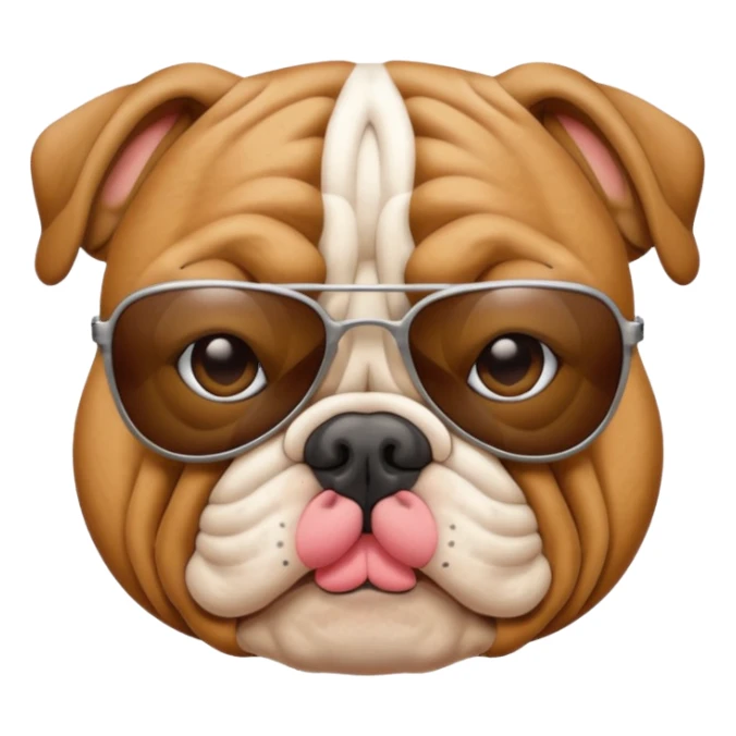 Bulldog wearing sunglasses sticker