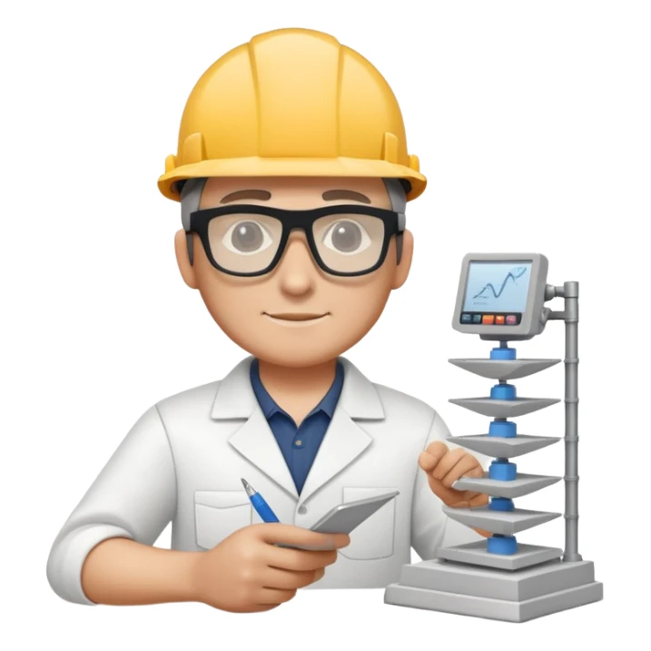 architect with protective eyewear building a scale model sticker