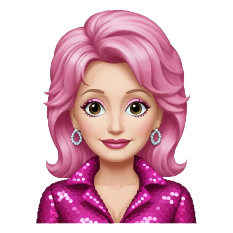 Dolly Parton with dark pink sequin outfit sticker