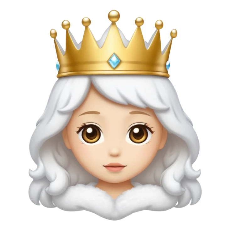 white snow aesthetic chibi crown icon sticker