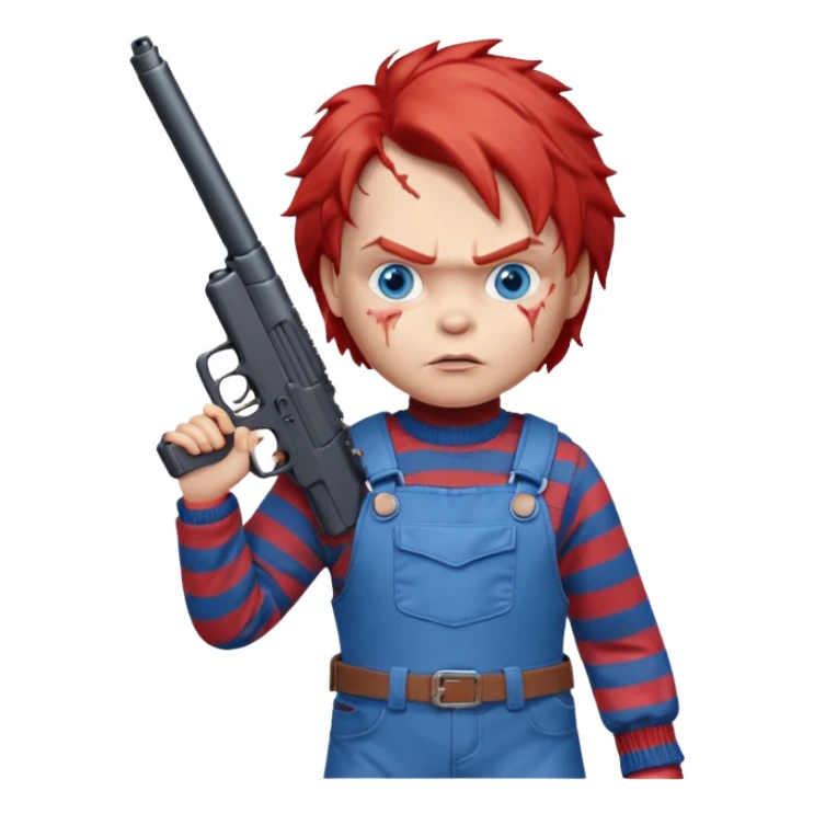 Chuky con pistola sticker