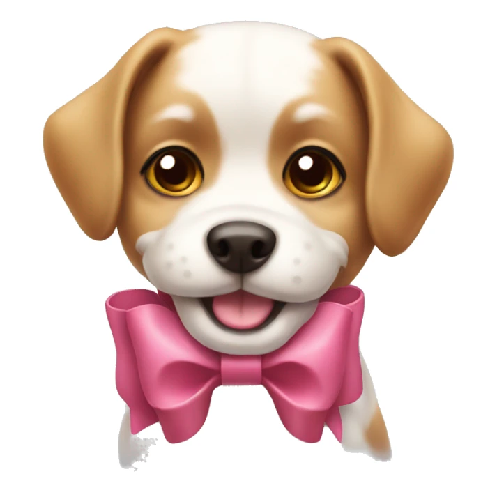 Cute dog with a little bow  sticker