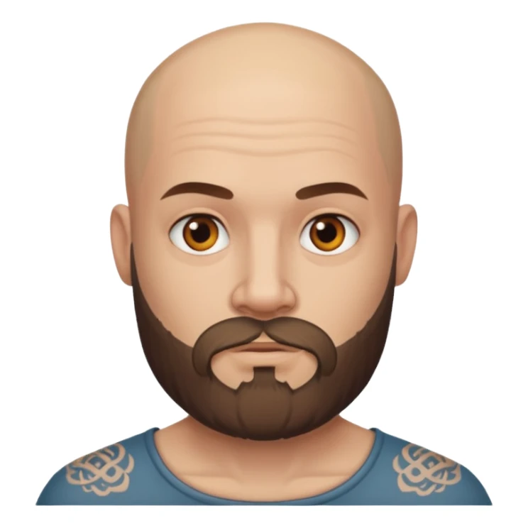 tatooed bearded bald man  sticker