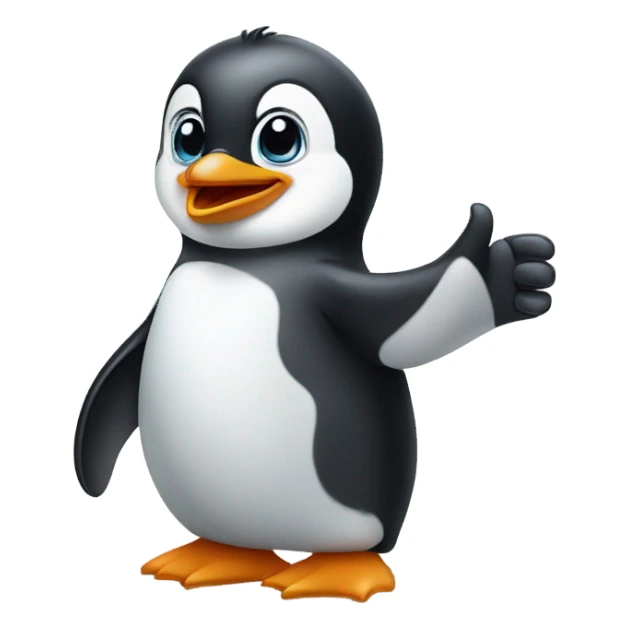 Baby penguin thumbs up sticker