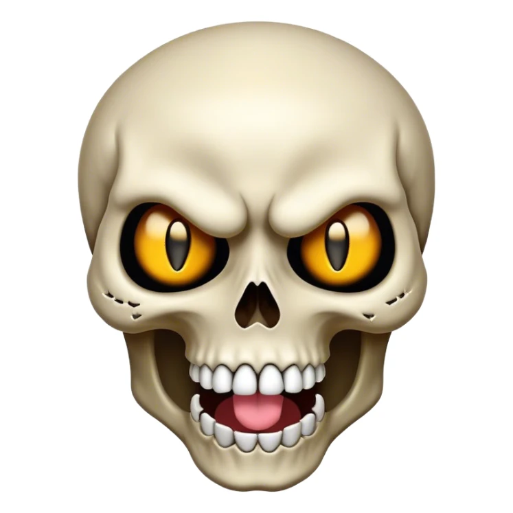 Skull face meowing sticker
