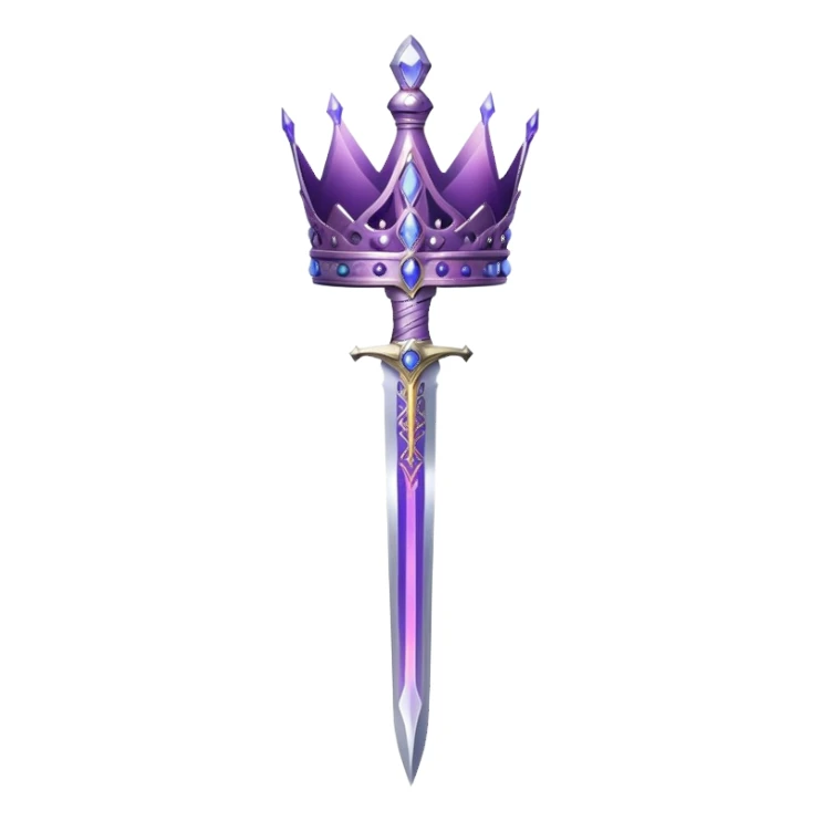 crown, purple aura, sword   sticker