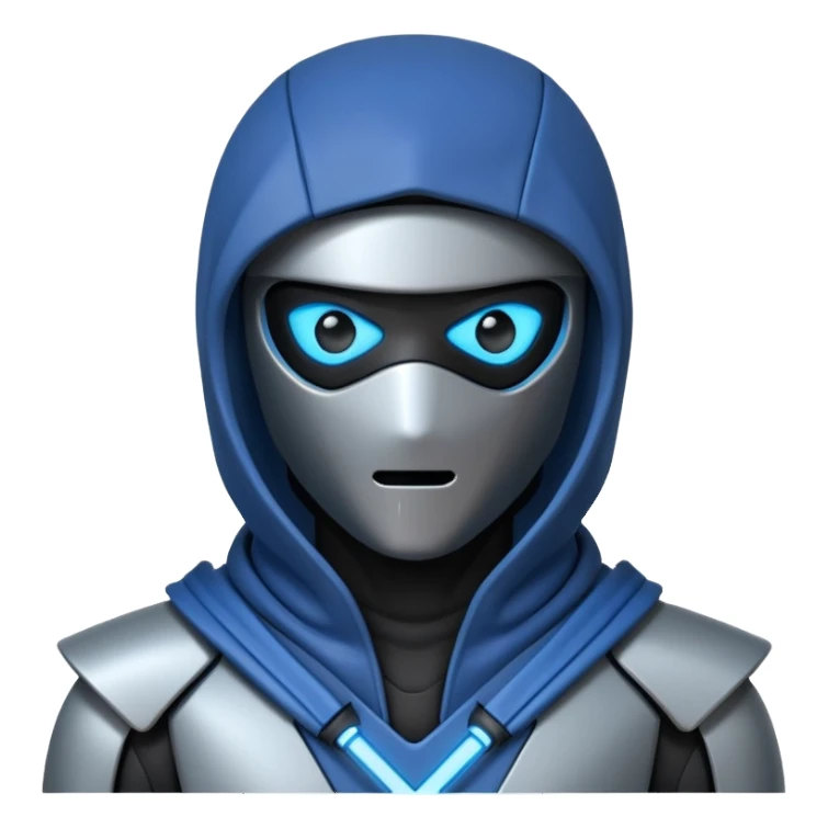 advanced hooded ninja robot sticker