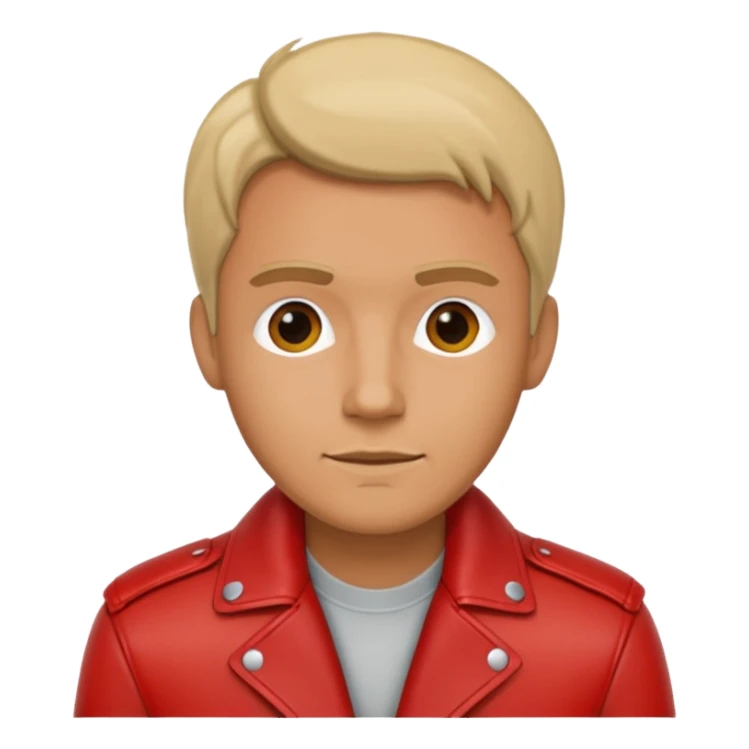 Motorbiker man with red leather jacket sticker