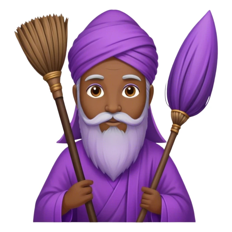 sweep broom guru, purple sticker