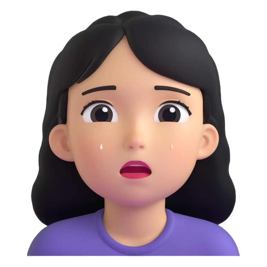 crying girl, looking up with tears streaming sticker