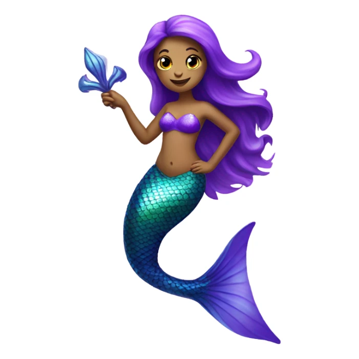 Mermaid with purple tail sticker