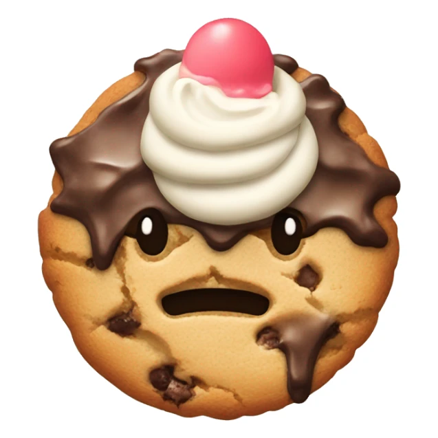 Cookie with ice cream on top sticker
