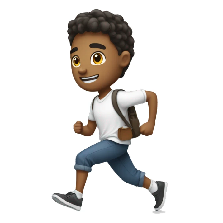 A white student and a white classmate running at school sticker