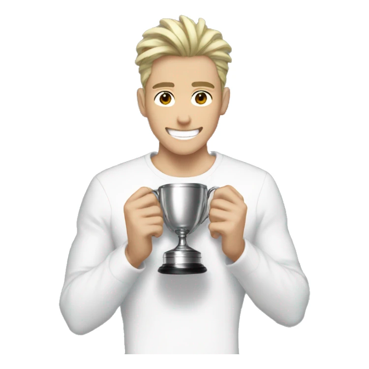 white anime men with win cup sticker