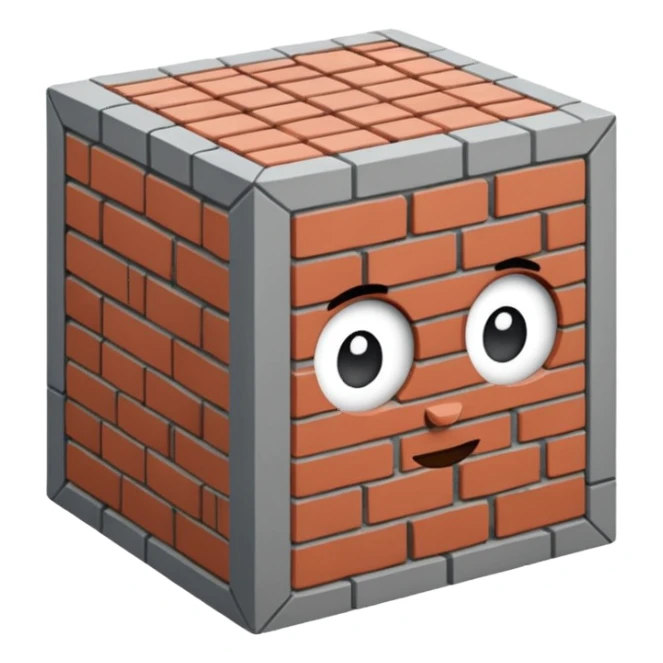 Русская кирпичная панелька в виде куба sticker