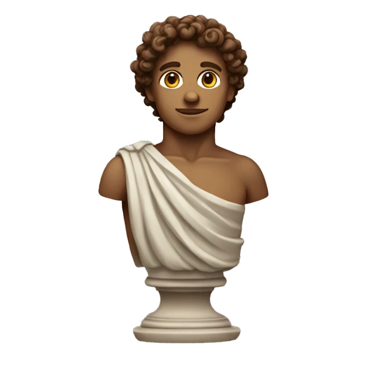 greek statue with brown curls sticker