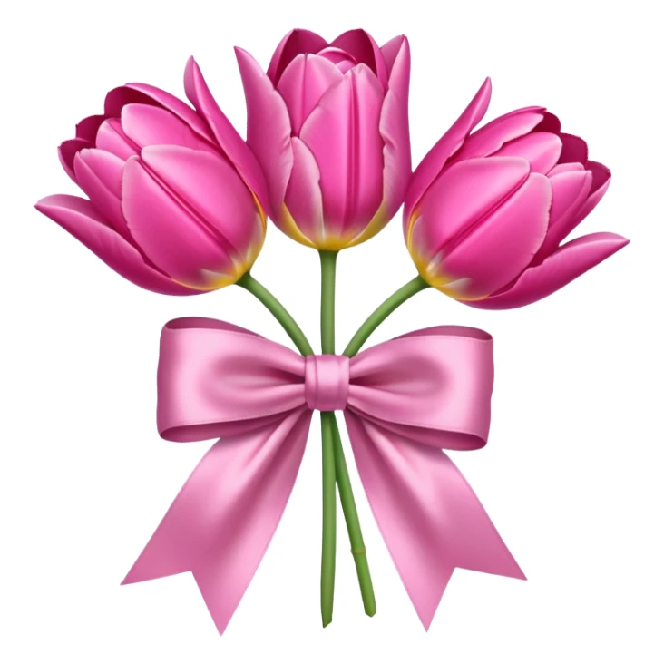 Pink tulips with a bow sticker