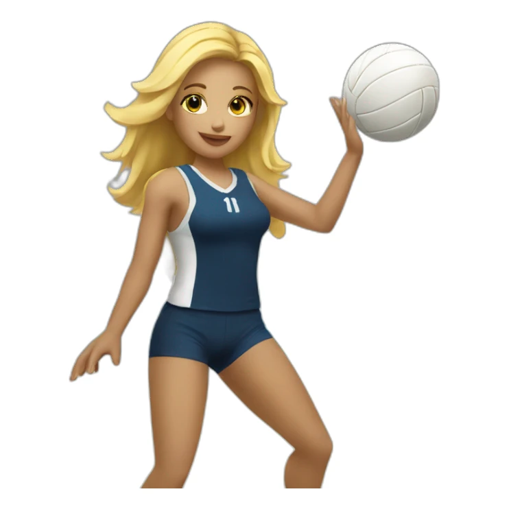 blonde girl plays volleyball sticker