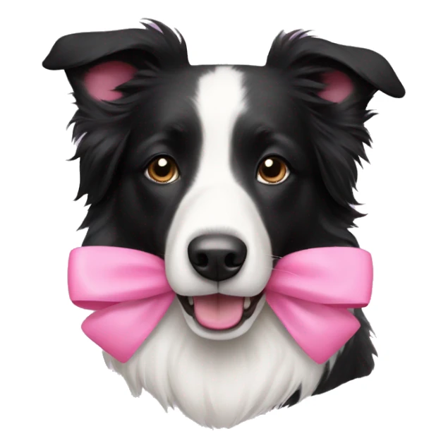 border collie with pink bow sticker