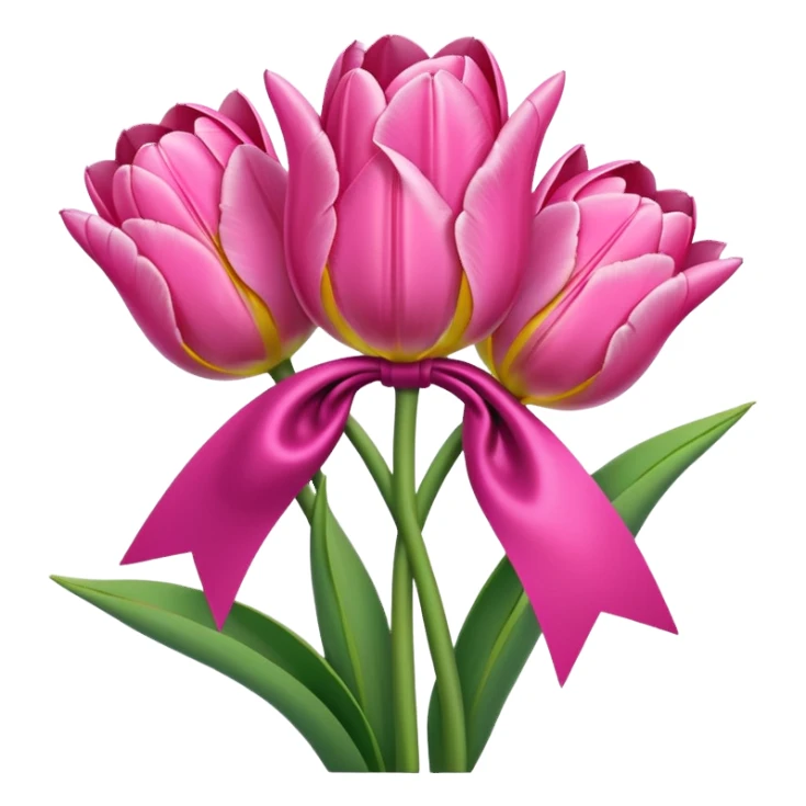 Pink tulips with a bow sticker