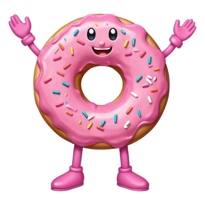 Donut with arms and legs sticker