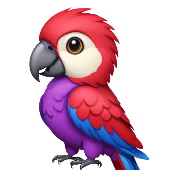 purple and red parrot  sticker