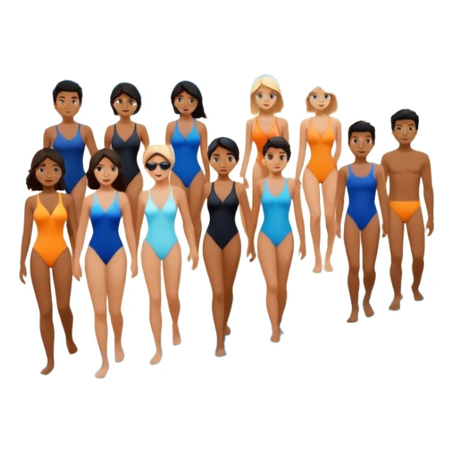 abstract art people on the beach landscape  sticker